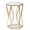 thumbnail image 1 of Baxton Studio Kalena Gold Metal End Table with Marble Tabletop, 1 of 8