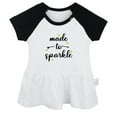 thumbnail image 1 of Made To Sparkle Funny Dresses For Baby, Newborn Babies Skirts, Infant Princess Dress, 0-24M Kids Graphic Clothes (Black Raglan Dresses, 18-24 Months), 1 of 4