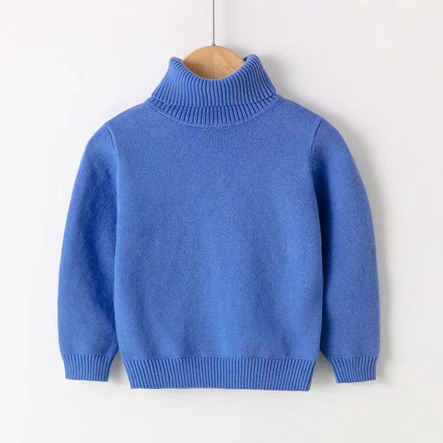 Cowsor Toddler Baby Boys Girls Knit Sweaters Turtleneck High Collar Fall Winter Soft Warm Sweater Pullover Tops