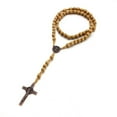 thumbnail image 5 of Hand-made Wooden Beads Necklaces Catholic Rosary Cross Pendant Long Chain Christian Religious Prayer Gift Unisex Jewelry, 5 of 11