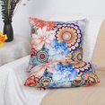 thumbnail image 4 of Boho Floral Throw Pillow Covers Set of 2 Colorful Bohemian Flower Decorative Cushions Pillowcase for Bedroom Sofa Home Decor, 18x18 Inch, Short Plush (Boho Floral 1), 4 of 6