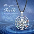 thumbnail image 4 of EUDORA Sterling Silver Pentagram Tetragrammaton Chakra Amulet Protection Pentacle Star Pendant Necklaces, Wiccan Gift for Women Man, 24” Cord, 4 of 9