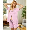 thumbnail image 2 of Ekouaer Pajamas Set for Women Short Sleeve Sleepwear Button Down Pjs Soft 2 Piece Lounge Sets, 2 of 6