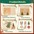 thumbnail image 5 of TETOU 50 Pcs Christmas Treat Boxes, Gingerbread Wrapping Paper, Christmas Candy Cookie Boxes with 24/60 Ornaments Tags, Small Kraft Paper Gift Wrap Bags for Xmas Party Favors Gifts Wrapping, 5 of 9