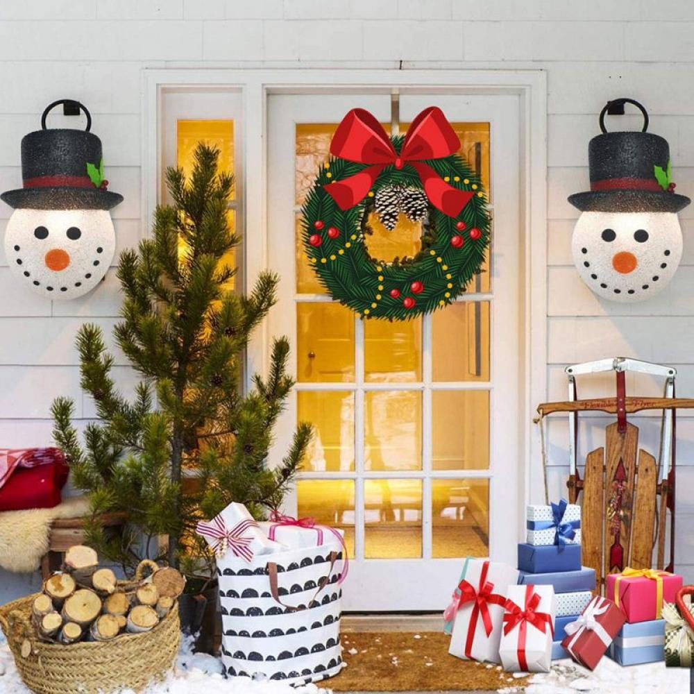 Christmas Porch Light Covers Snowman Lamp Shade Hallway Wall Decoration