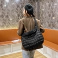 thumbnail image 3 of Bolso de mensajero, bolso de plumas para mujer de otoño e invierno, bolso de cuadros de colores, diseño revolucionario, 3 of 9