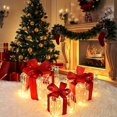 Lyacmy Set of 3 Christmas Lighted Gift Boxes for Christmas Decorations