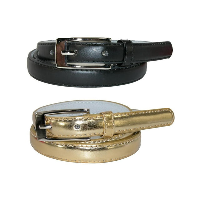 CTM® Ceinture Mince en Cuir de 3/4 Po pour Robe (Lot de 2 Couleurs) (pour Femmes)