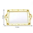 thumbnail image 2 of BalsaCircle 15" x 10" White Gold Metallic Rectangle Mirror Serving Tray Handles, 2 of 8