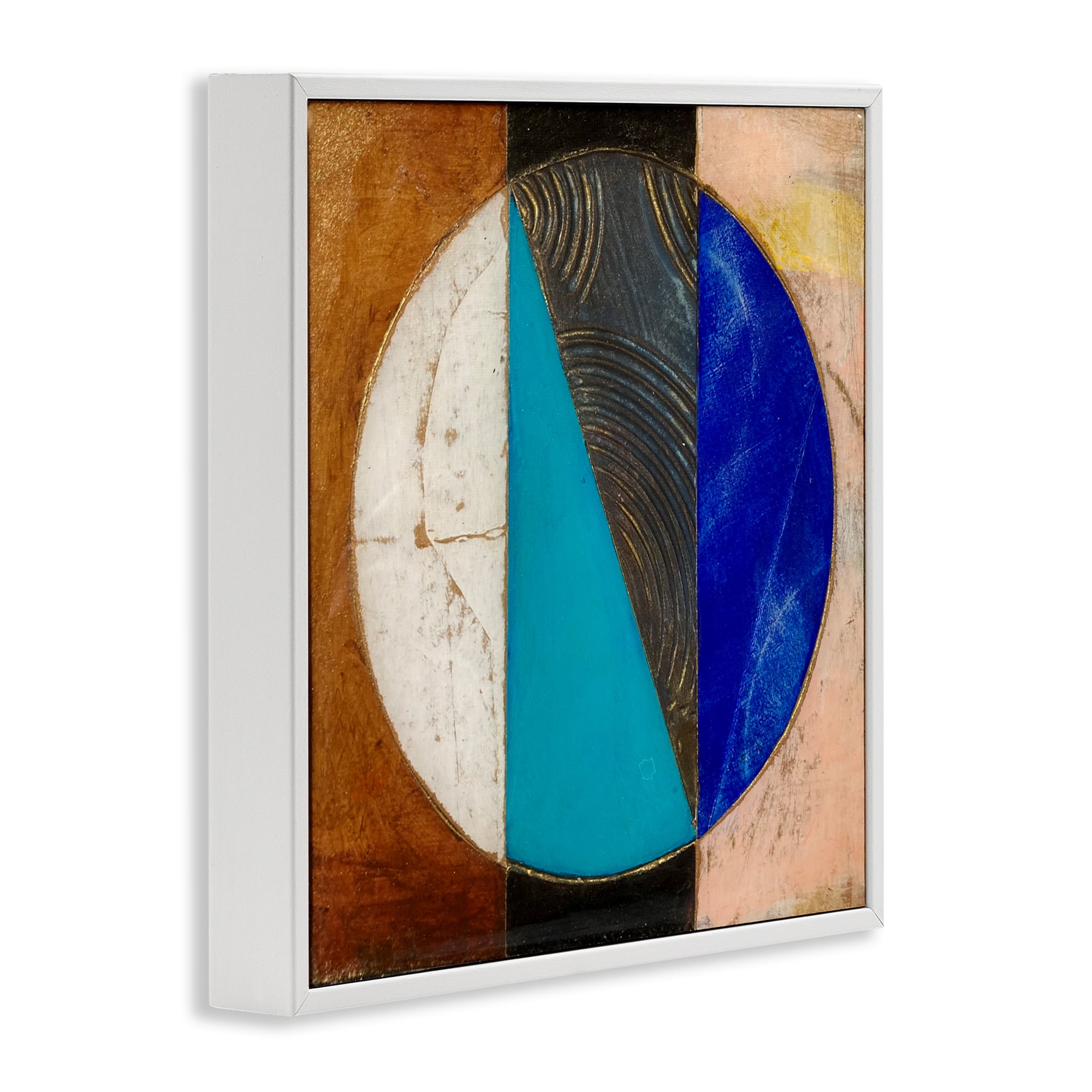 Stupell Industries Structured Circle Abstraction White Framed Giclee Art, design by Matthew Finger