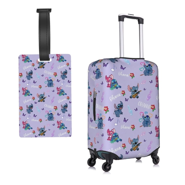 Anime Cartoon Stitch (6) Travel Suitcase Protector Elastic Washable Protective Baggage Covers With Concealed Zipper For 18-21 Inch Suitcase - S