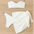 thumbnail image 6 of $15 & Under UTSJKR Women's Strapless Bandeau Bikini Sets with Coverup Wrap Sarong Cheeky Swimsuits Beach Sexy 3 Piece Bathing Suits White S, 6 of 9