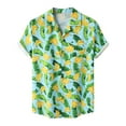 thumbnail image 1 of Camisas De Vestir Para Hombre Slim Fit Hombres Verano Impreso Top Camisa Cuello Top Casual Suelto Camisa de manga corta Blusa (Green, M), 1 of 2