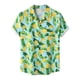 thumbnail image 1 of Camisas De Vestir Para Hombre Slim Fit Hombres Verano Impreso Top Camisa Cuello Top Casual Suelto Camisa de manga corta Blusa (Green, M), 1 of 2