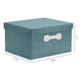 thumbnail image 4 of Unique Bargains Storage Cube, Fabric Bin with Lid and Handle Green 14*11*7in, 4 of 5