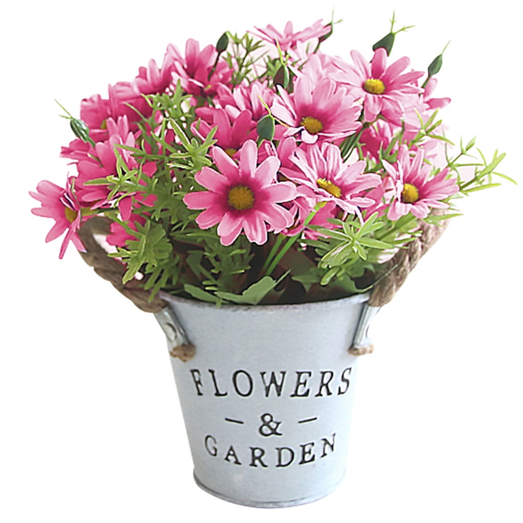 ABIDE Plastic Outdoor Artificial Flowers Fake False Plants In Pot Grass