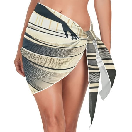 Light Dancer Women Coverups Beach Cover Up Chiffon Swimsuit Bikini Wrap Short Skirt Beach Slit Tie Waist