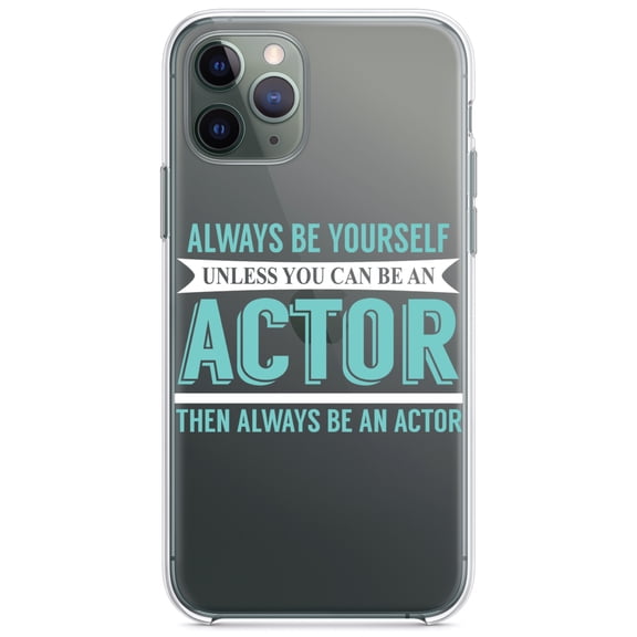 DistinctInk Clear Shockproof Hybrid Case for iPhone 13 Pro MAX (6.7" Screen) - TPU Bumper Acrylic Back Tempered Glass Screen Protector - Always Be Yourself Unless You Can Be An Actor