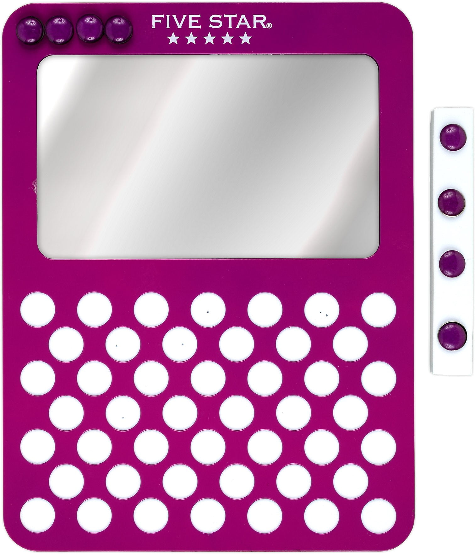 Five Star Mirror + Push Pin Board, Berry