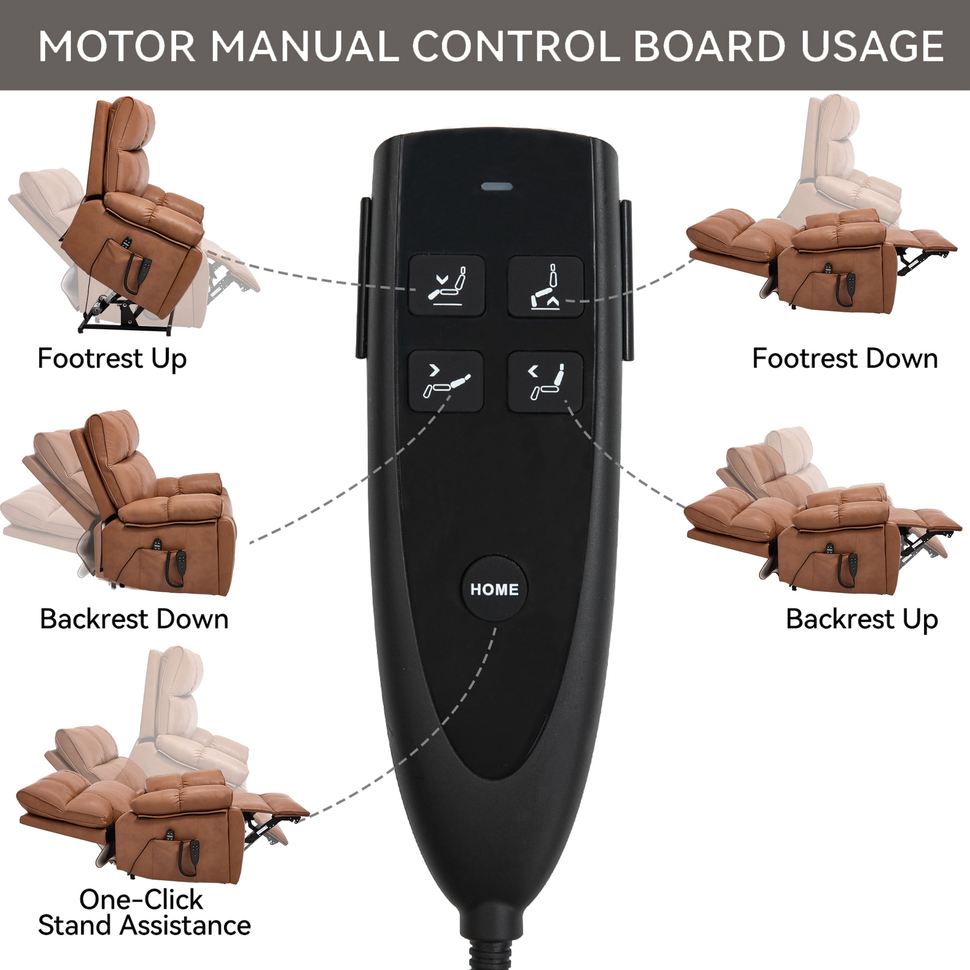 Alvantor Large Power Lift Recliner Chair for Elderly UP Leather Electric Recliners Chair with Massage and Heat for Living Room Orange