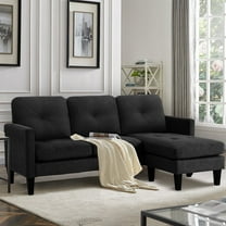 Haverchair Modern Sectional Sofa Couch with Reversible Chaise L-Shaped Couch for Living Room,BLACK