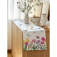 thumbnail image 5 of Table Runner 108 Inches Long for Kitchen Dining, Tulips Spring Floral Dresser Scarf Farmhouse, Dining Table Decorations for Wedding/Parties, Pastoral Flowers Butterfly Farmhouse 13 x 108 In, 5 of 8
