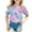 Blue, variant on LRen Girl T-Shirts Size 7-8 Short Sleeve Cute Tie Dye Print Back To School Shirts Comfortable Cotton Tops Kids Classroom Clothes