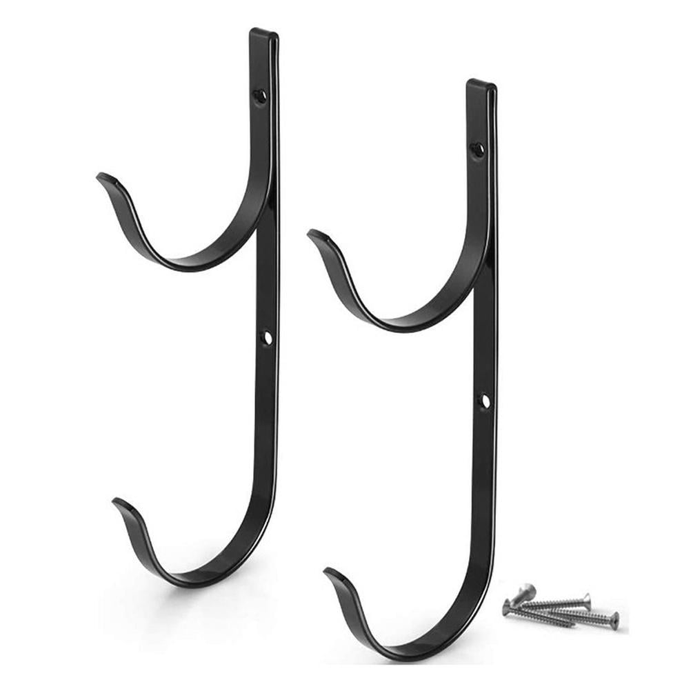 TureClos Pool Pole Hangers Heavy Duty Black Aluminium Holders for Telescopic Poles Brushes