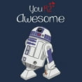 thumbnail image 2 of Men's Star Wars Valentine's Day You R2 Awesome  Long Sleeve Shirt Navy Blue Small, 2 of 4