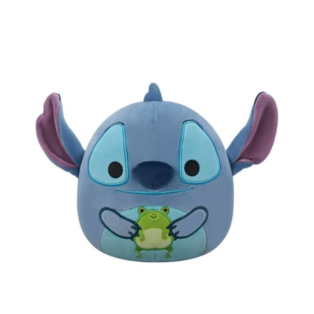 Squishmallows Lilo & Stitch, Stitch Holding Frog Plush - Large 10 Inch