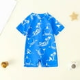thumbnail image 4 of Yindaity Baby Boy Bathing Suit Toddler Boys Rash Guard Swimsuit Zipper Short Sleeve Bathing Suit for Kids(Blue,18-24 Months), 4 of 4