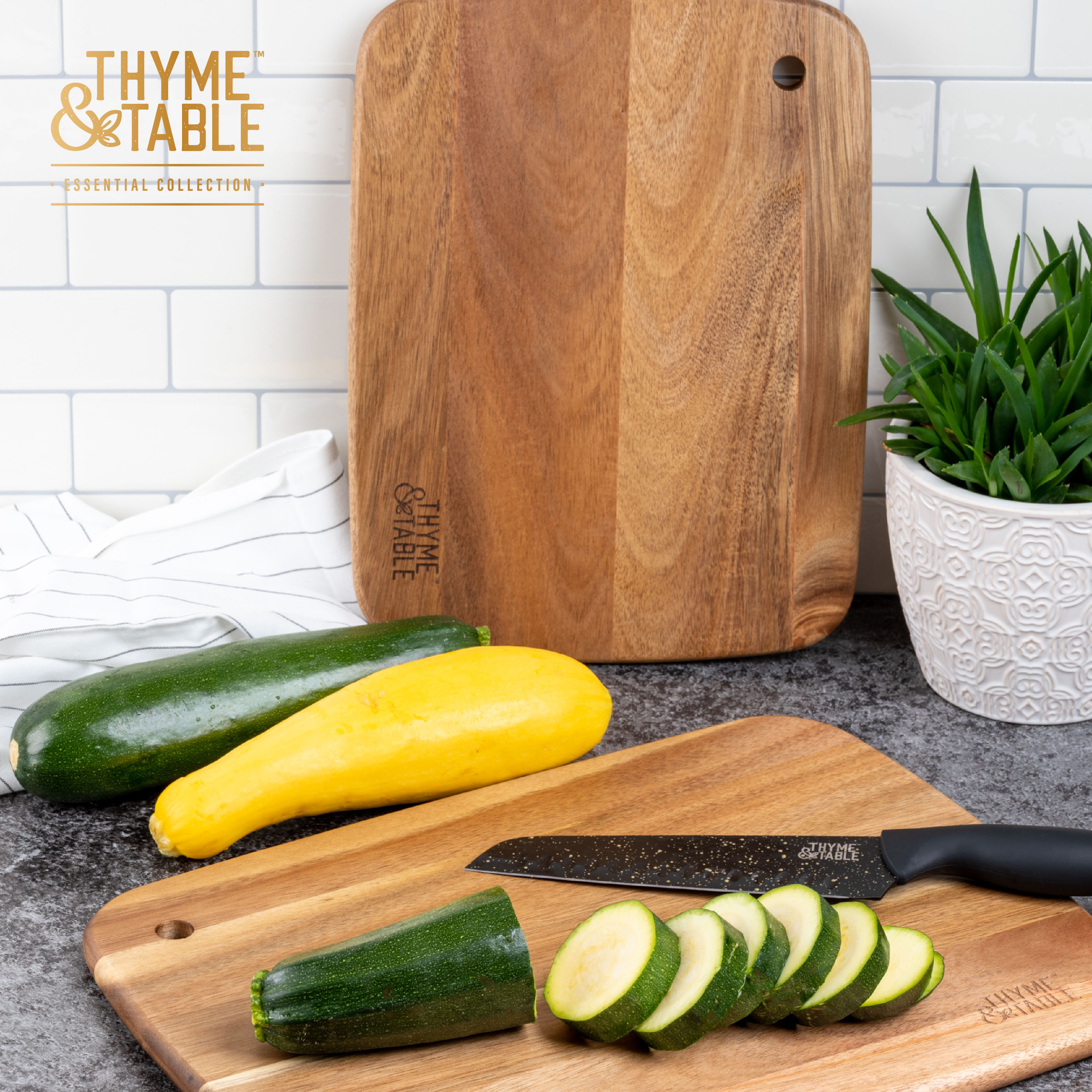 Thyme & Table Acacia Wood Cutting Board, 2 Piece Set - Walmart.com