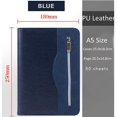 thumbnail image 3 of shiyou-Spiral Notebooks Zipper PU Leather Cover Binder Rings Portfolio A5 Lined Paper Note Books with Calculator Pen Holder Card Slots Design for School Business Office Working, 3 of 4