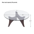 thumbnail image 3 of SHYFOY 35.43"W Modern Round Coffee Table Circle Table with Tempered Glass Top for Living Room, 3 of 8