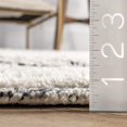 thumbnail image 5 of nuLOOM Mcclaire Handmade High Low Wool Shaggy Geometric Diamonds Area Rug, 5' x 8', Ivory, 5 of 8