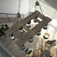 thumbnail image 4 of AFANQI Wood Farmhouse Chandelier 8-Light Adjustable Retro Island Light Industrial Pendant Light for Kitchen Island Dining Room Living Room, 4 of 14