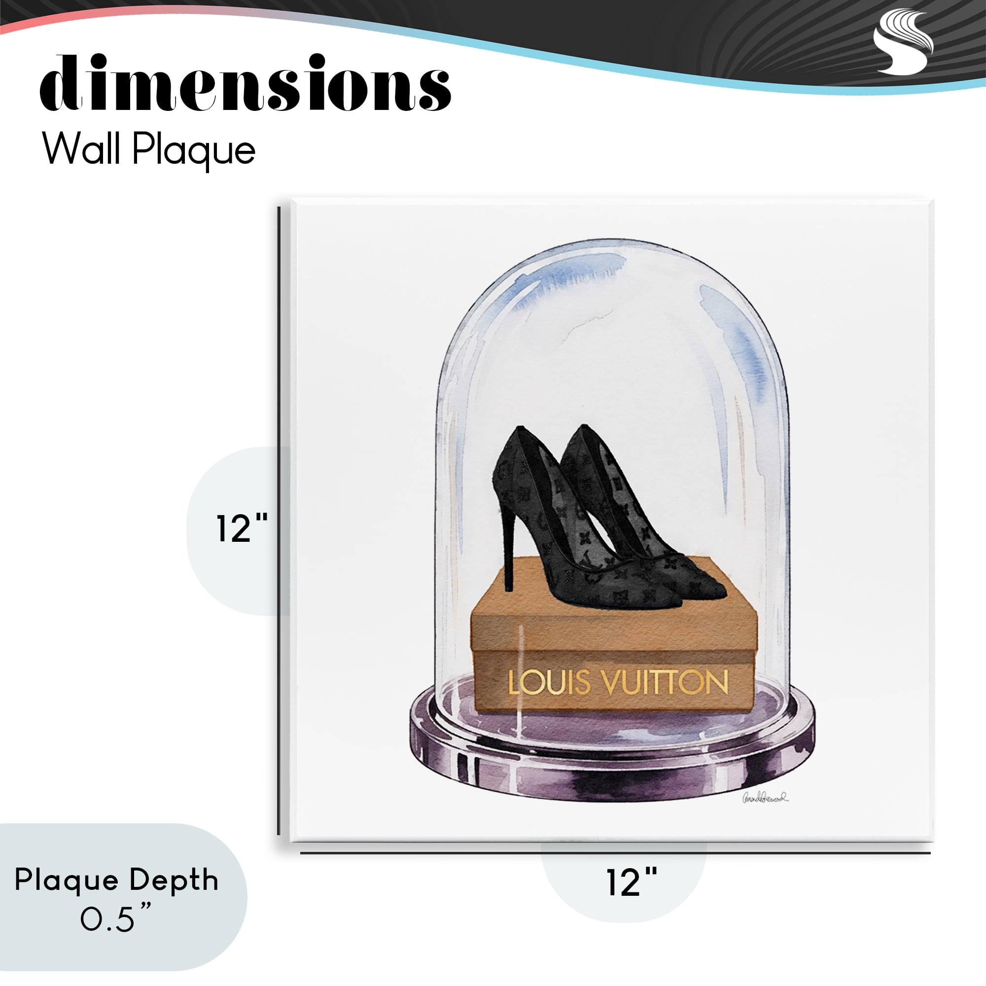 Stupell Industries Black Heels in Bell Jar Wall Plaque Art, design by Amanda Greenwood