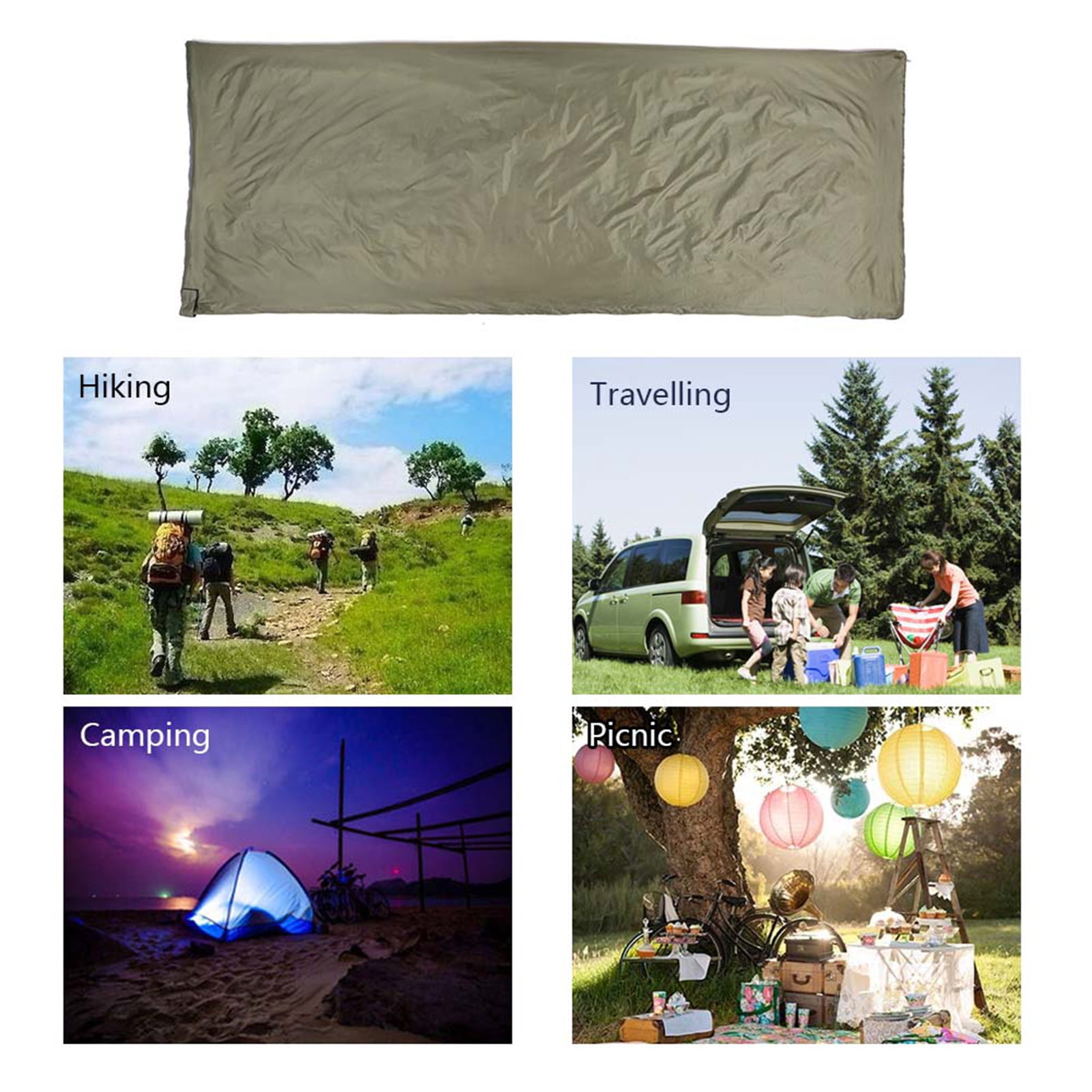Multifunction Tra Lixada 190 x 75cm Ultra Lightweight Envelope Sleeping Bag for Camping Hiking Travel Breathable Soft Fabric Double Sided Zipper Compact Portable with Compression Sack Blue Navy