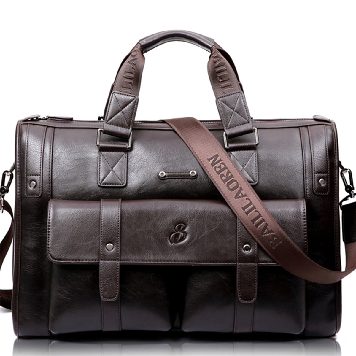 POLO Videng Genuine Leather Briefcase for Men Laptop Messenger Bag Handmade Business Tote Bag