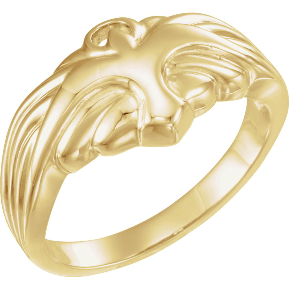 Jewelplus - 14k Yellow Gold Holy Spirit Dove Ring - Walmart.com ...