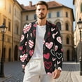 thumbnail image 3 of Uorisanigo Men's Blazer Casual Size XL Breathable Casual Blazer Jacket Long Sleeve Blazers Suit Jackets with Pockets Mens Valentines Jacket Suit, Heart Print Valentines, 3 of 6