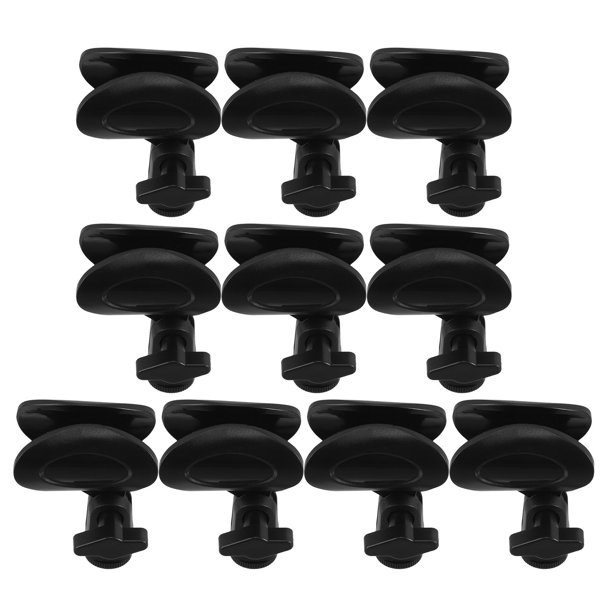 unbranded 10Ud Clip Ajustable Negro Para Micrófono Con Material Resistente Para Uso En Radio Y Streaming