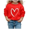 thumbnail image 1 of PMVFHDE Chandail pour Filles Chandail à Capuchon pour Fille Manches Longues Doux Chandail Graphique Hoody Enfants Mignons Chandails à Enfiler Haut Vêtements pour Filles Rouge, 8-9 Ans, 1 of 4
