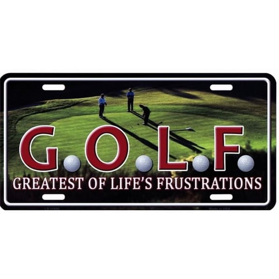 212 Main LP-11680 6 x 12 in. G.O.L.F. Greatest of Lifes Frustrations Metal License Plate