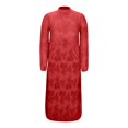 thumbnail image 5 of ZHOUCHANKIDS Women's Lace Top Short Front and Long Back Elegant Shirt Long Sleeve Asymmetrical High Low Dress Cover-Up Red XXXL, 5 of 6