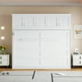 thumbnail image 2 of Newest Queen Size Murphy Bed Wall Bed with Top Cabinets,White, 2 of 6