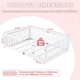 thumbnail image 6 of Sesslife Full Size Floor Bed with High Fence & Door, Wood Full Floor Bed with Salts and 21.5” Safety Guardrails, Montessori Floor Bed, Full Bed Frame for Kids Boys Girls, No Box Spring Needed, White, 6 of 8