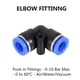 thumbnail image 1 of Water Hose Pipe Pneumatic Push In Fittings, Joiner Elbow Fitting, Quick For Air, Water, Vacuum Saving Space 0 To 60°C 0-10 Bar Maximum ANGGREK Pneumatic Quick Plug Tracheal Joint, 1 of 5