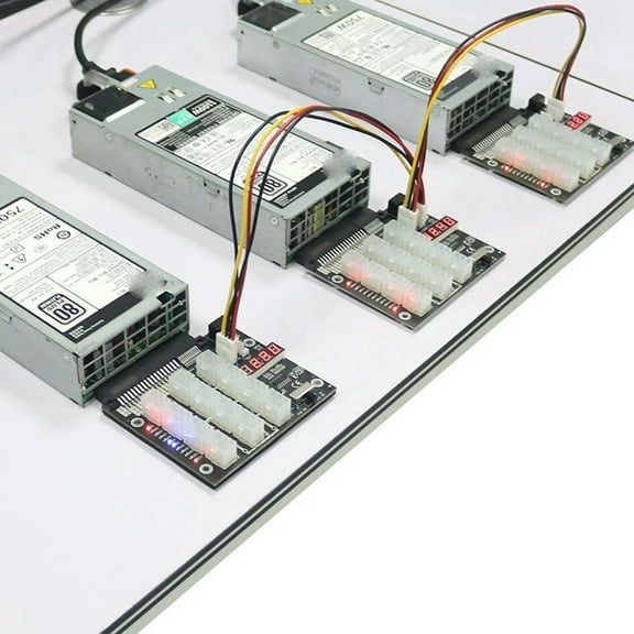 FOR ATX 12 Ports 6Pin Breakout Board Power Supply Converter With Flash LED For PSU Server 750W 1100W 2000W For Mining
