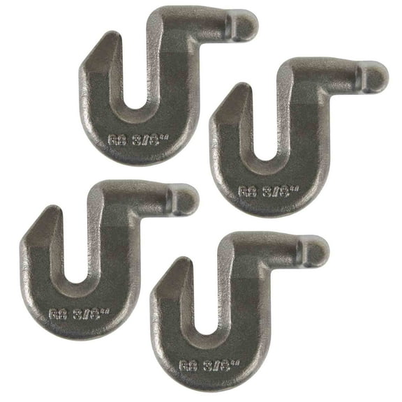 (4 Pack) 3/8" Heavy Duty G80 T-Grab Hook Combo, 7100 lbs WLL